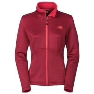 The North Face Heathered Red Agave Full Zip Fleece Jacket M